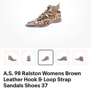 A.S.98 Women's Tan Leather Strappy Sandals